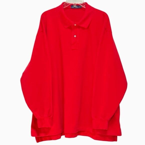 Polo Ralph Lauren Long Sleeve Polo in Red Men’s 3XB - Picture 1 of 6